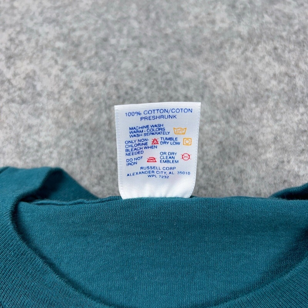 VTG Hawaii Shirt Mens Large Green Maui Aloha Kauai Island Puff Print Tee USA 90s - Picture 6 of 12